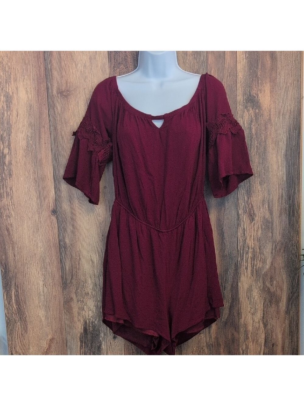 Charlotte Russe Burgundy Flowy Romper 1X